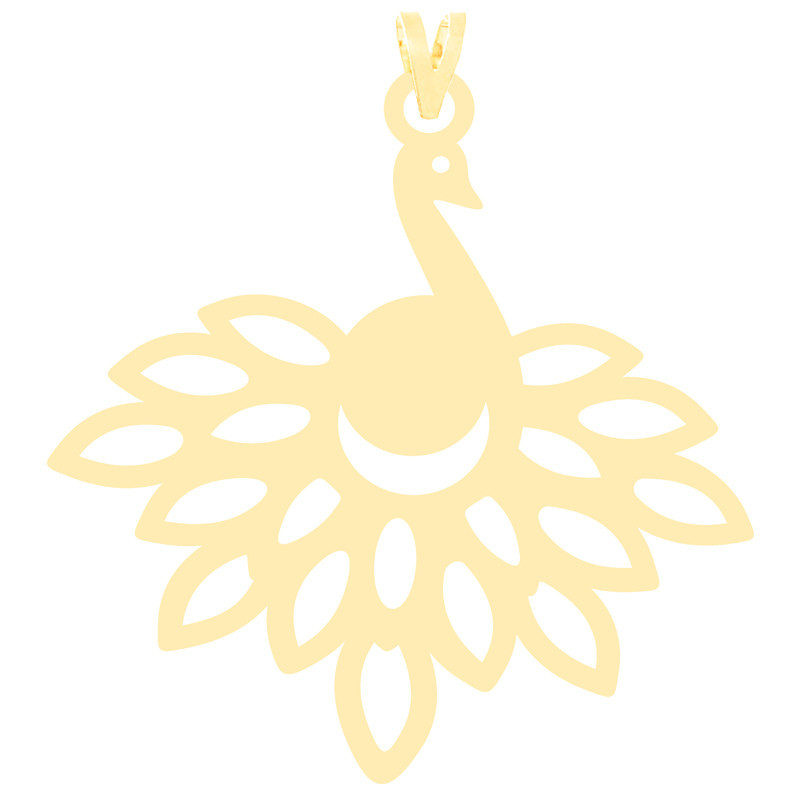 آویز گردنبند طلا 18 عیار زنانه الن نار مدل طاووس کد ELN3670