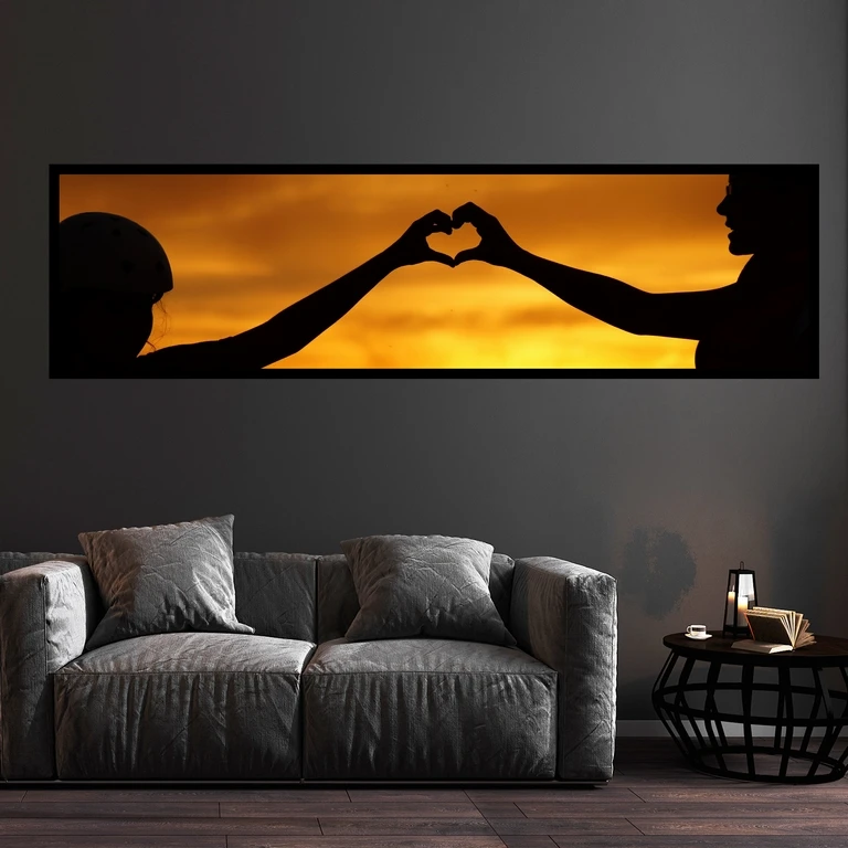 تابلو بکلیت طرح منظره غروب آفتاب و عاشقانه مدل B-7371