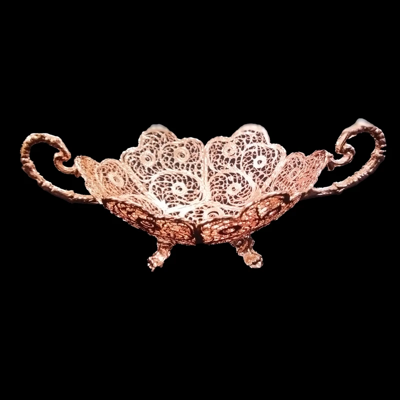 قنددان ملیله کاری مسی مدل هیوا کد 9878