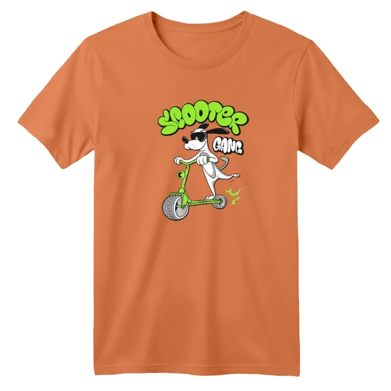 تی‌شرت آستین کوتاه لانگ بچگانه مدل سگ و اسکوتر