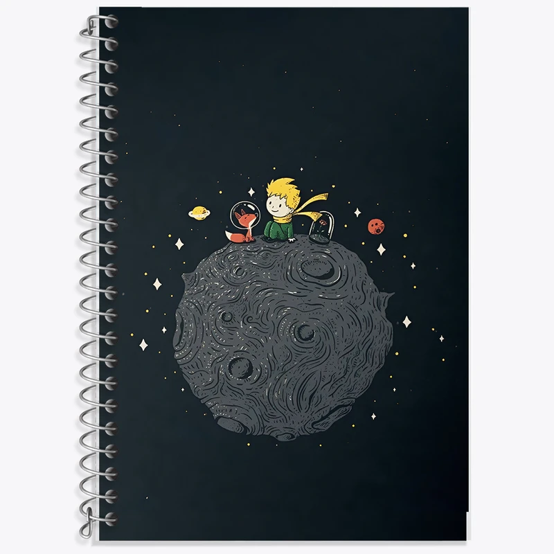 دفتر زبان 50 برگ خندالو مدل سه خط طرح شازده کوچولو کد F8200