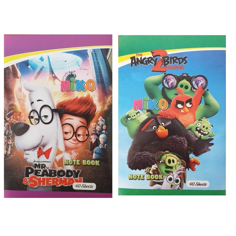 دفتر نقاشی نیکو مدل شرمن و انگری برد بسته 2 عددی