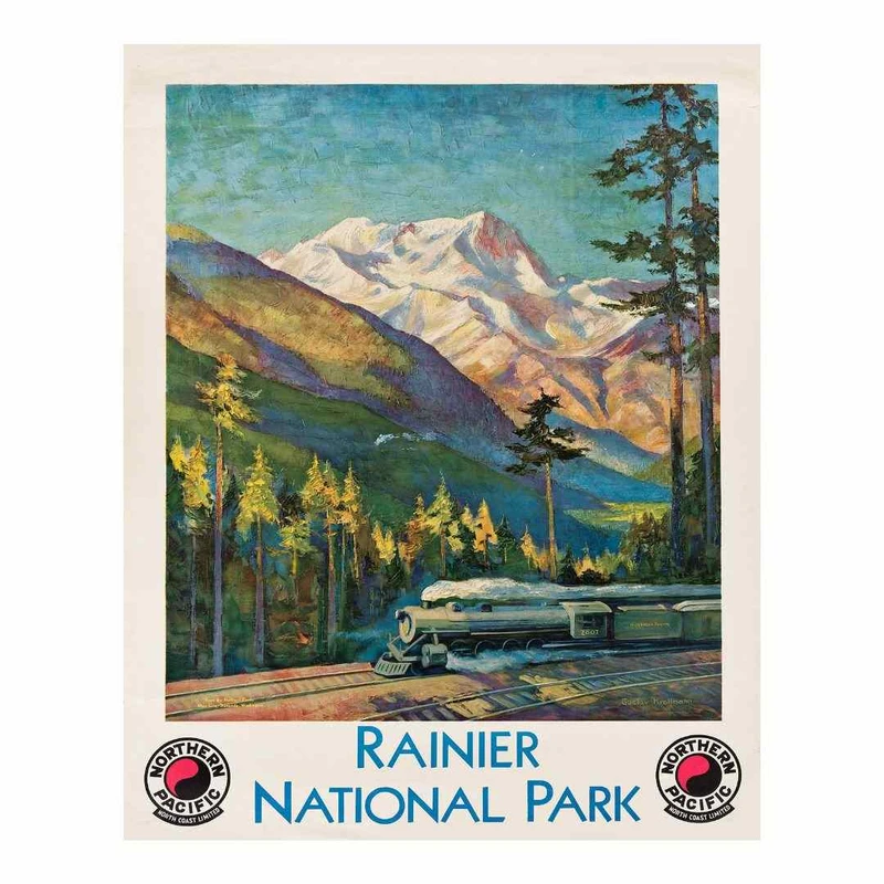 پوستر مدل سفر با قطار-پارک ملی مانت رینیر