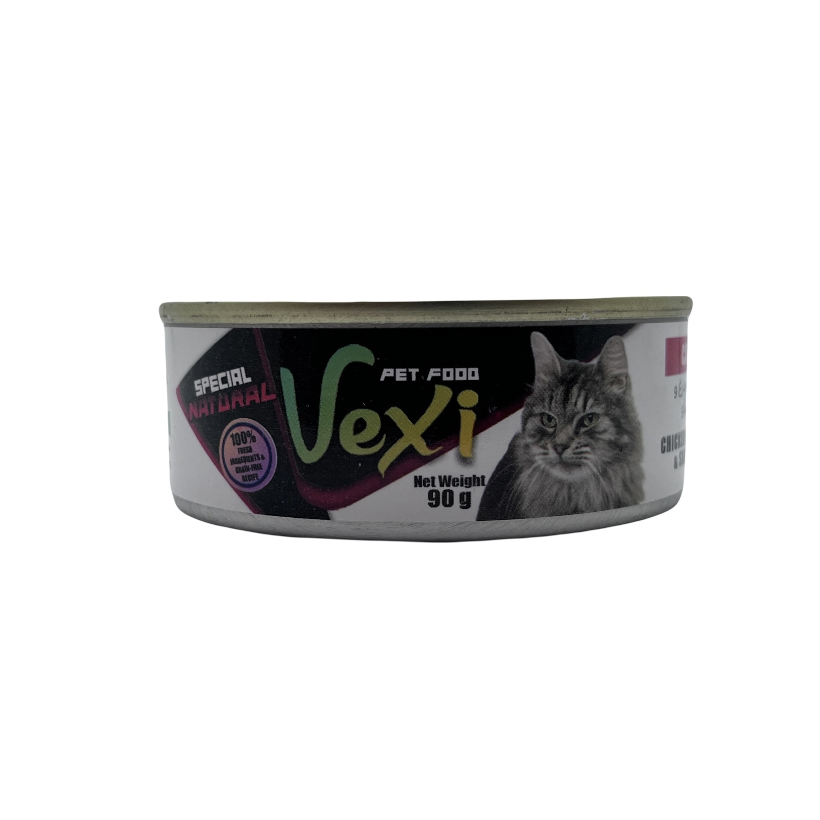 کنسرو غذای گربه وکسی مدل ‌پته سینه مرغ و میگو وزن 90 گرم