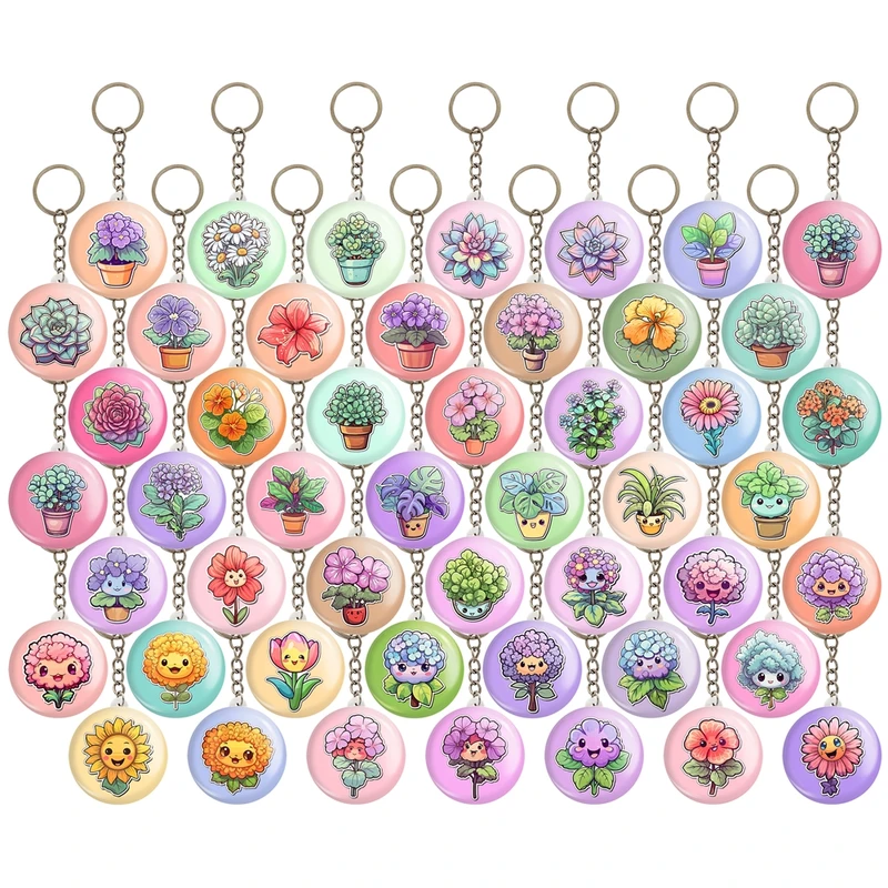 جاکلیدی خندالو مدل کاکتوس و گل کد 164 مجموعه 49 عددی