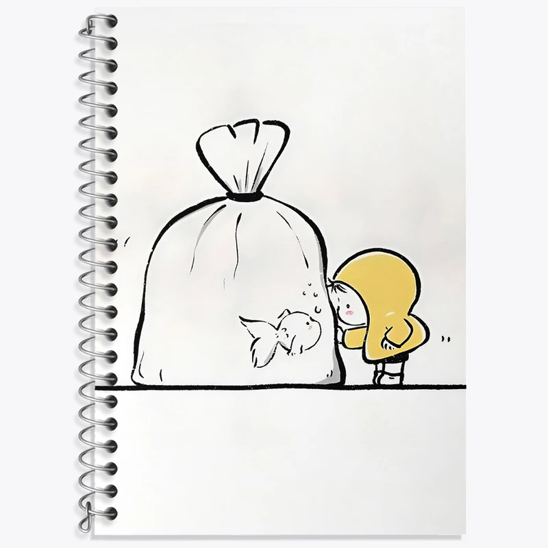 دفتر زبان 50 برگ خندالو مدل دو خط طرح کودکانه کیوت کد N3262