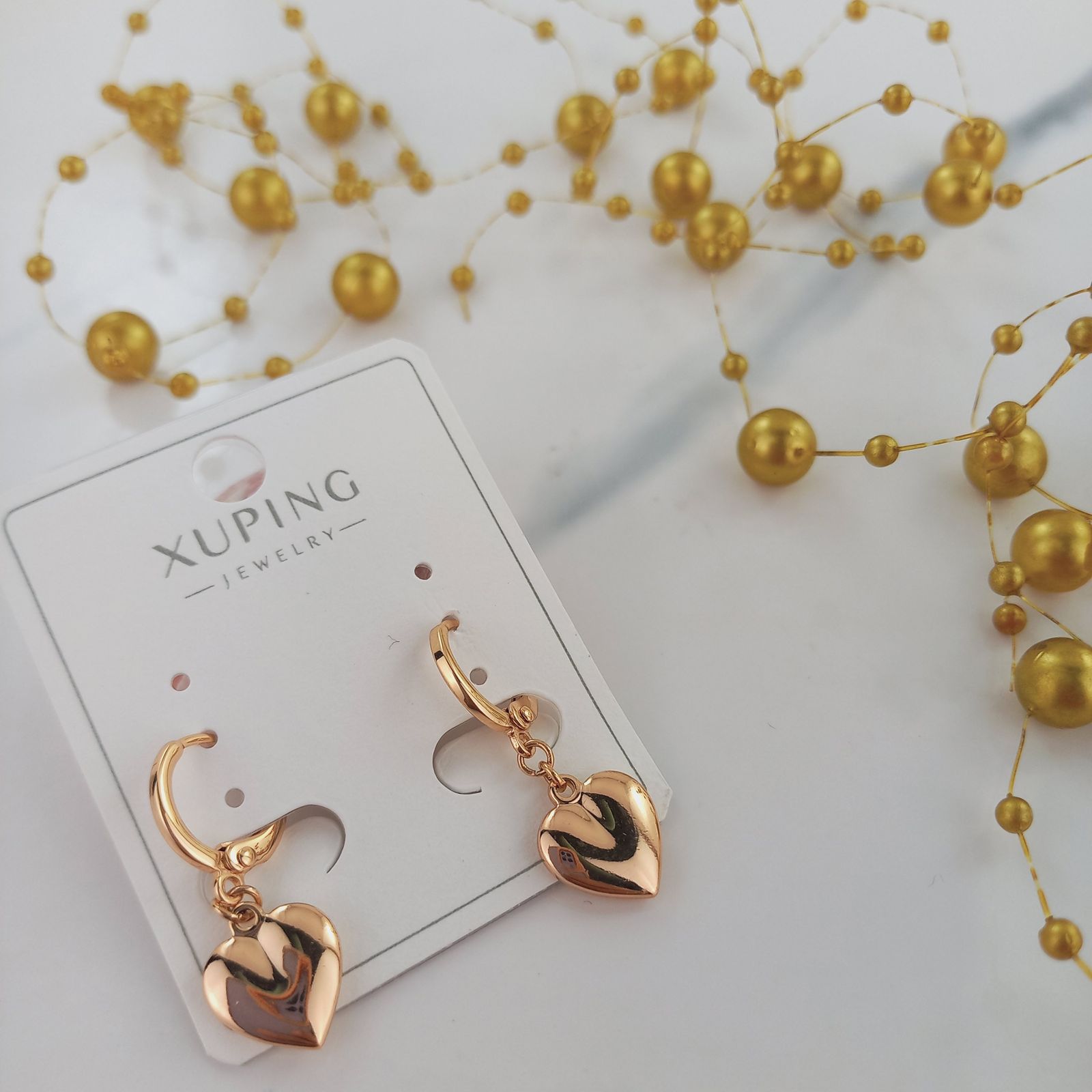 گوشواره زنانه ژوپینگ مدل قلب کد AAC-330 -  - 2