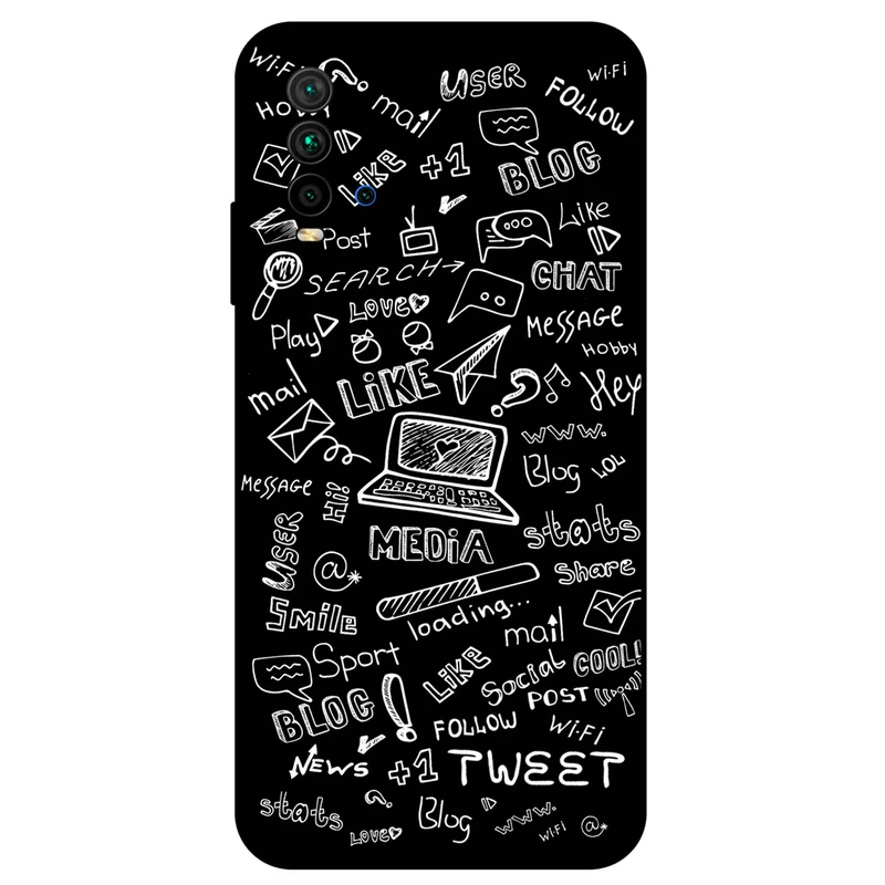 کاور مگافون طرح رسانه های اجتماعی مدل 1898 مناسب برای گوشی موبایل شیائومی Redmi 9T / 9 Power