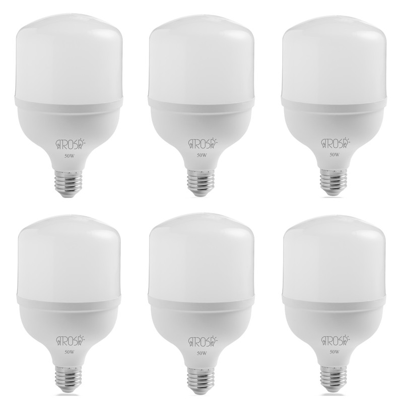لامپ ال ای دی 50 وات آتروسا مدل استوانه ای پایه E27 مجموعه 6 عددی 