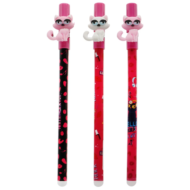 خودکار مدل پاک کن دار فانتزی طرح گربه بسته 3 عددی