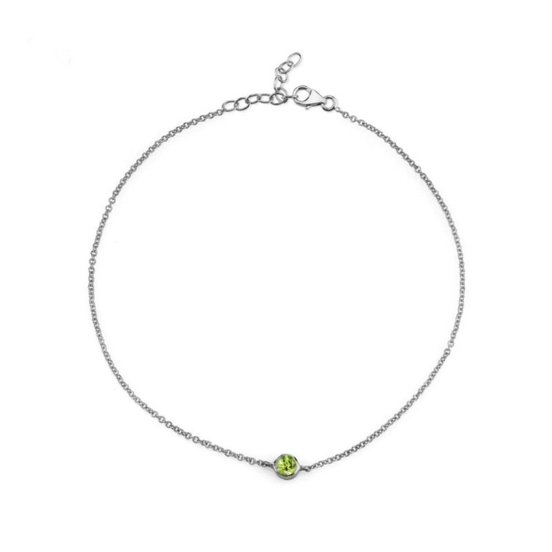 پابند نقره زنانه مدل تک نگین پابند نقره زنانه مدل تک نگین