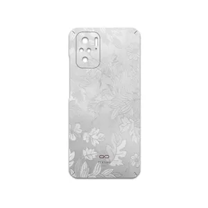 برچسب پوششی ماهوت مدل Silver-Wildflower مناسب برای گوشی موبایل شیائومی Poco M5s