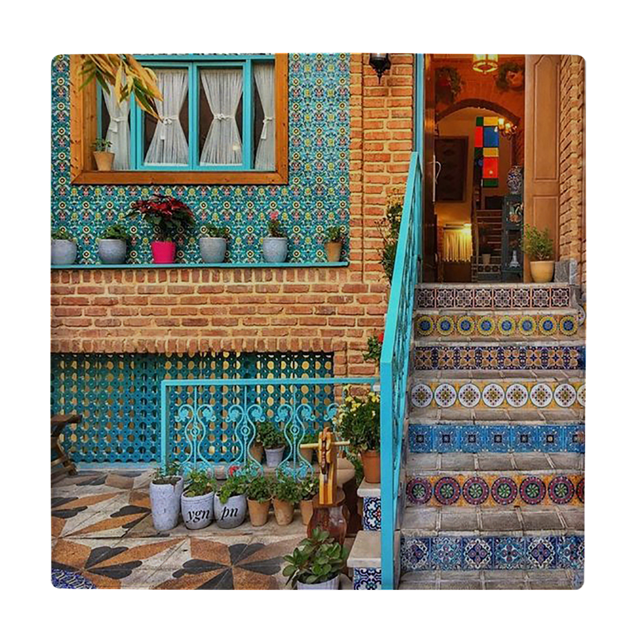 کاشی کارنیلا طرح خانه سنتی ایرانی مدل لوحی کد klh2447 