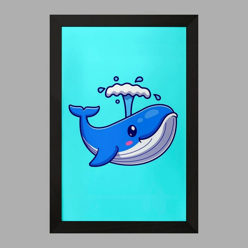 تابلو خندالو مدل حیوانات بامزه نهنگ کد 29649