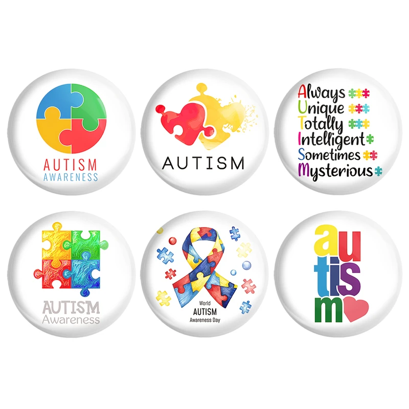 مگنت خندالو طرح اتیسم Autism کد 1728A مجموعه 6 عددی