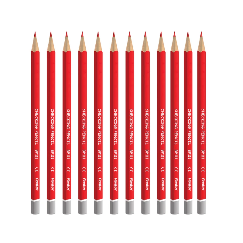 مداد قرمز پنتر مدل Checking Pencil Triangular کد BP111 - بسته 12 عددی