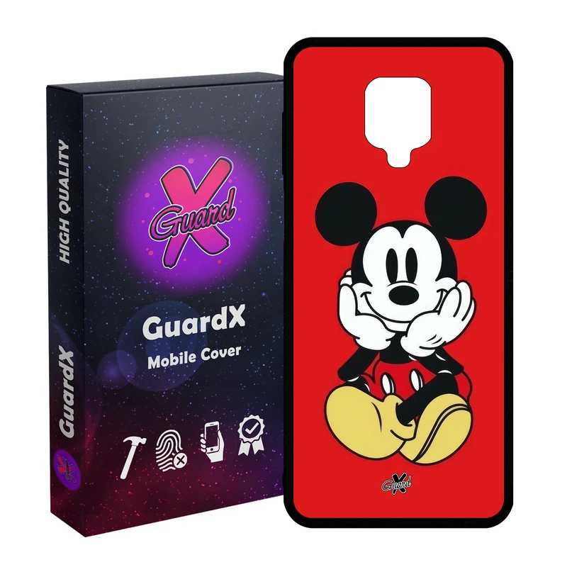 کاور گارد ایکس طرح میکی موس مدل Glass10627 مناسب برای گوشی موبایل شیائومی Redmi Note9 Pro/Note 9 Pro Max/Redmi Note 9S/MI Poco M2 Pro