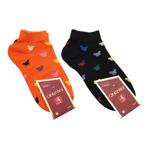 جوراب دخترانه مدل میکی موس کد JB140-OrBk مجموعه 2 عددی