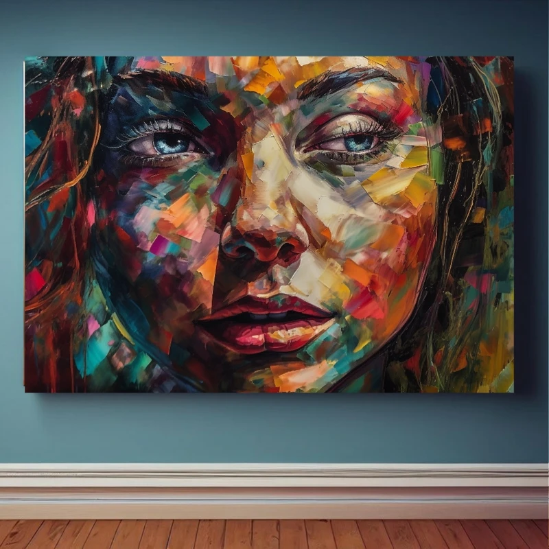 پوستر دیواری طرح نقاشی آبرنگ چهره کد FP1007