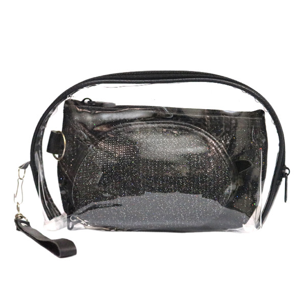 کیف لوازم آرایش زنانه مدل لمه ای مجموعه سه عددی