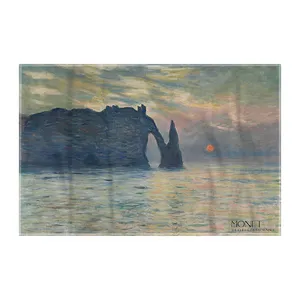 کاغذ کادو ترمه طراحان ایده مدل صخره های اترتات، غروب آفتاب از مونه کد art0206 سایز 57x37 سانتی متر