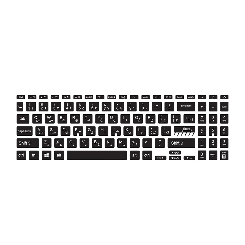 برچسب حروف فارسی کیبورد توییجین و موییجین کد 01 مناسب برای لپ تاپ ایسوس Vivobook X1605V