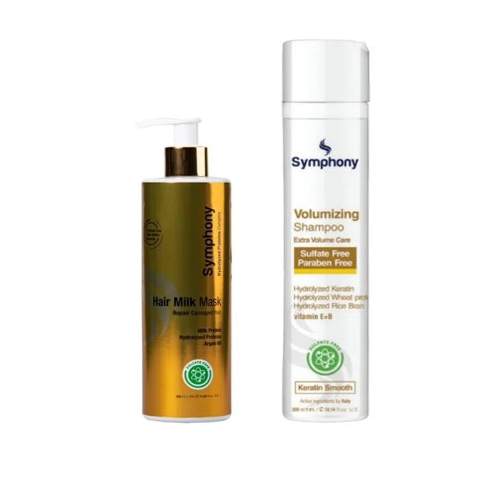 شامپو مو سیمفونی مدل 01 حجم 300 میلی لیتر به همراه ماسک مو سیمفونی مدل شیر حجم 250 میلی لیتر
