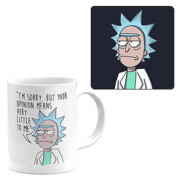 ماگ طرح ریک و مورتی به همراه زیر لیوانی