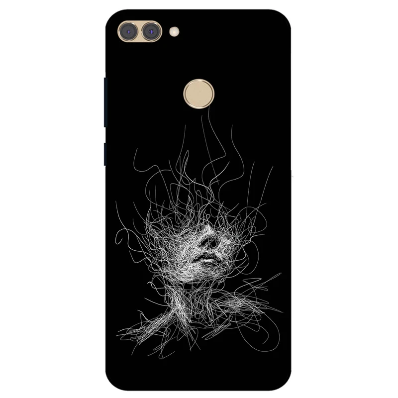 کاور مگافون طرح اسکچ صورت مدل 7423 مناسب برای گوشی موبایل هوآوی Y9 2018