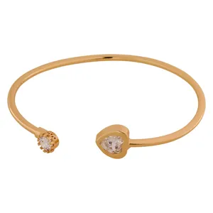 دستبند النگویی زنانه مدل قلب نگین دار کد NYH