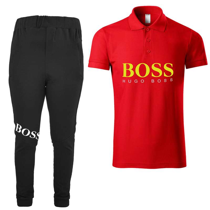 ست پولوشرت و شلوار مردانه مدل 00518145 رنگ قرمز