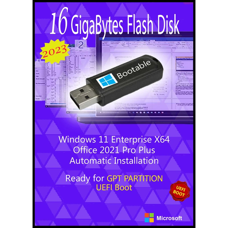 سیستم عامل Windows 11 Enterprise X64 UEFI - Office 2021 Pro Plus نشر مایکروسافت