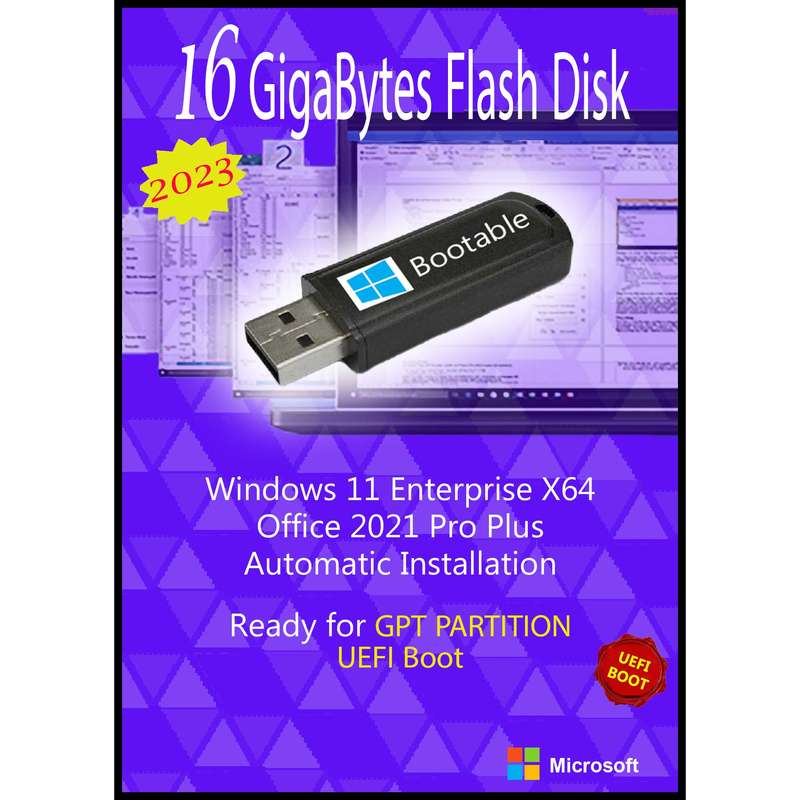 سیستم عامل Windows 11 Enterprise X64 UEFI - Office 2021 Pro Plus نشر مایکروسافت
