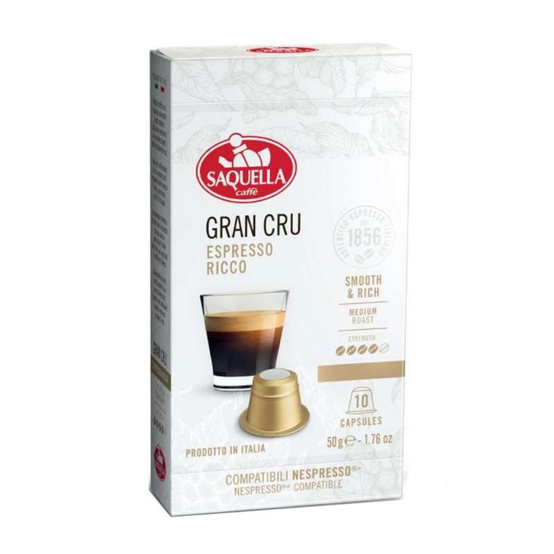 کپسول قهوه اسپرسو گرند کرو 100%عربیکا ساکوئلا بسته 10عددی