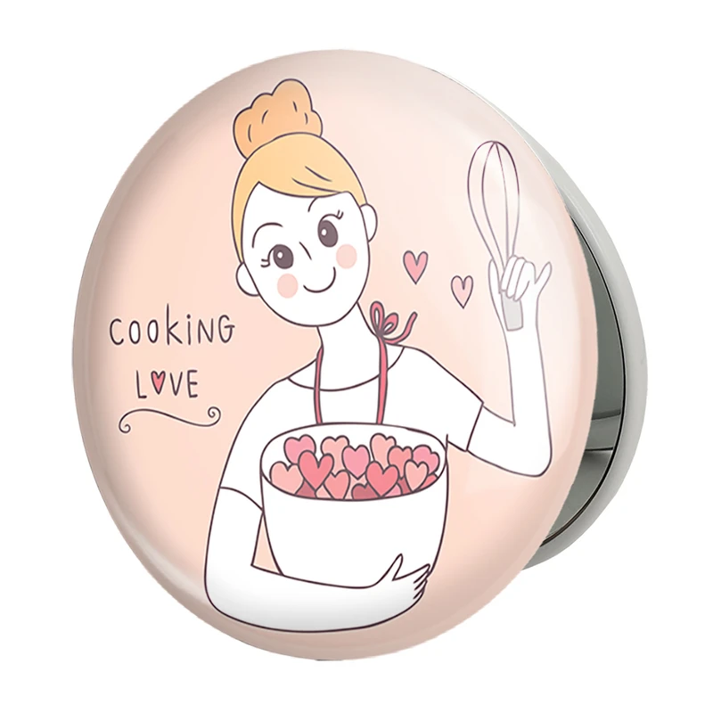 آینه جیبی خندالو طرح کیک و شیرینی پزی مدل تاشو کد 36670