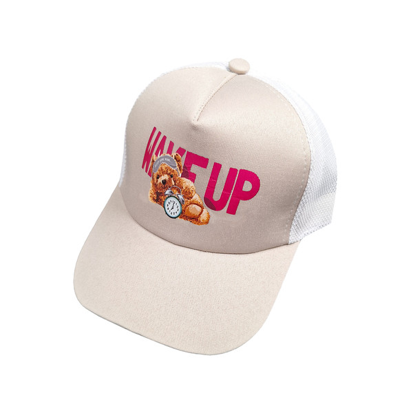 کلاه کپ بچگانه مدل WAKE UP کد 1231 رنگ خاکی