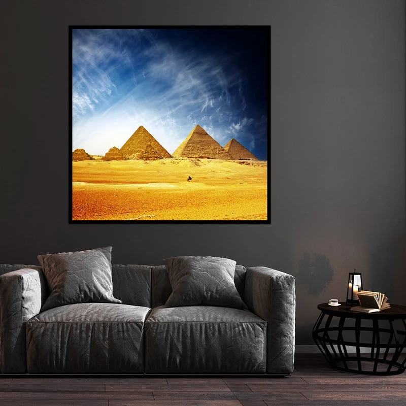 تابلو بکلیت طرح اهرام مصر مدل DY1326 فریم مشکی
