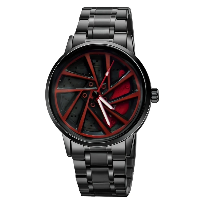 ساعت مچی عقربه‌ای کوارتز مردانه مدل اسپرت صفحه رینگ چرخان کد E