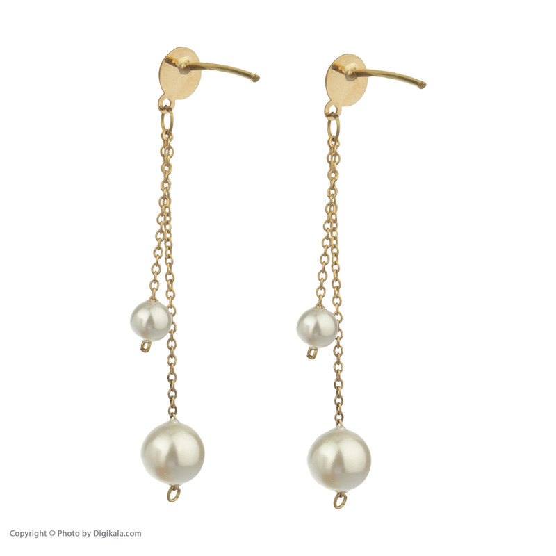 گوشواره طلا 18 عیار زنانه مایا ماهک مدل ME0922 طرح مرواریدنشان