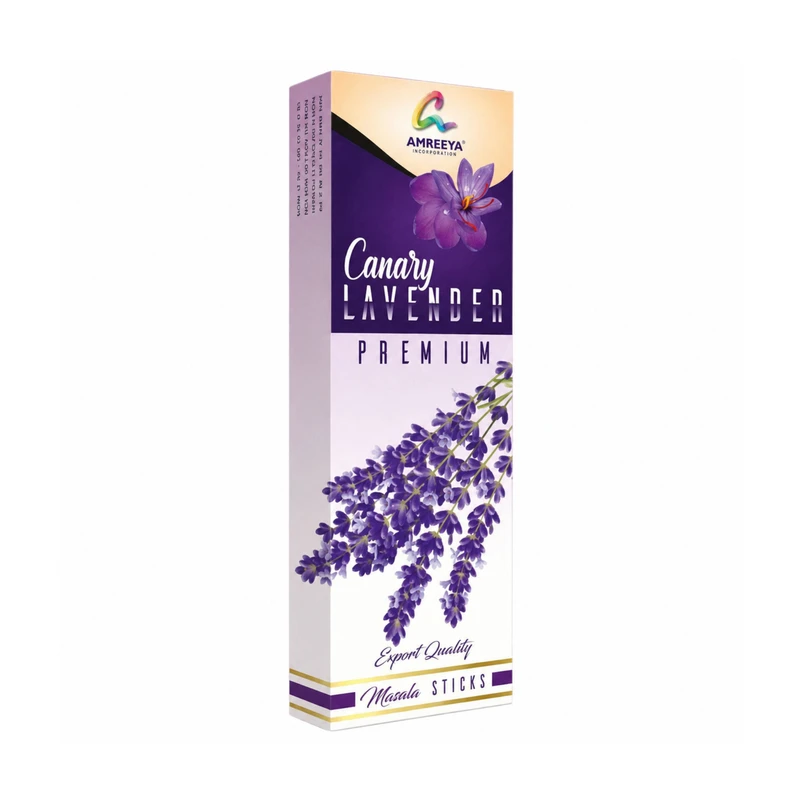 عود دست‌ساز آمریا مدل کنری لوندر Canary Lavender رایحه اسطوخودوس (لوندر) بسته 30 عددی