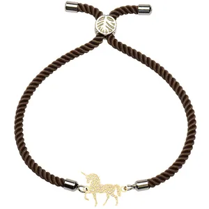 دستبند طلا 18 عیار زنانه الن نار مدل طرح تک شاخ ELN2605