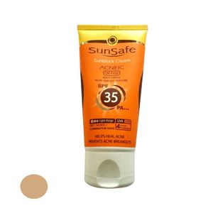 نقد و بررسی کرم ضد آفتاب و آنتی آکنه رنگی سان سیف مدل SPF35 مناسب پوست های چرب حجم 50 میلی لیتر توسط خریداران