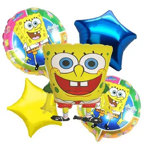  بادکنک فویلی مدل باب اسفنجی مجموعه 5 عددی