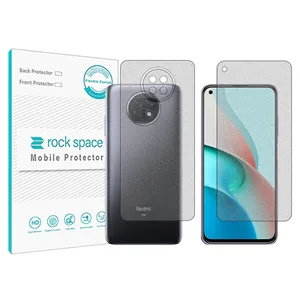 Matte Rockspace HyMTT screen protector suitable for the Xiaomi Redmi Note 9 5G mobile phone along with the back of the phone