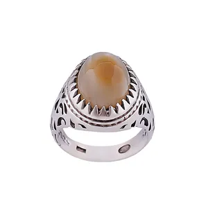 انگشتر نقره مردانه مدل عقیق کد MR0050