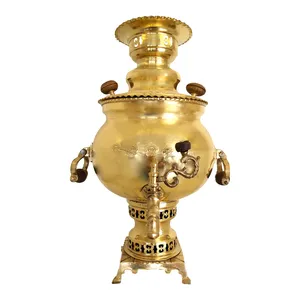 سماور ذغالی برنجی مدل توپی کد 00502003