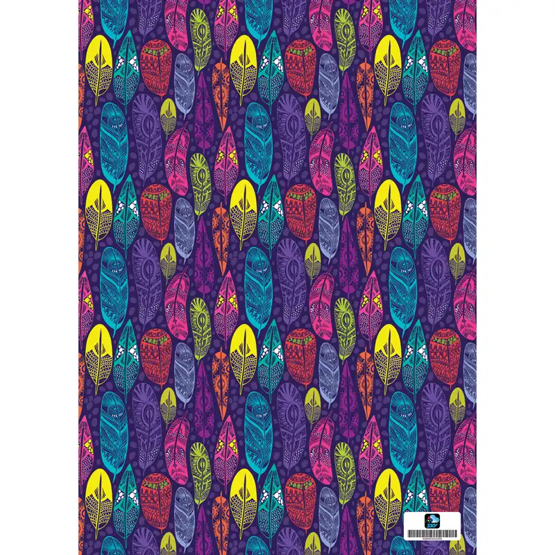 کاغذ کادو طرح پر کد 105 بسته 5 عددی