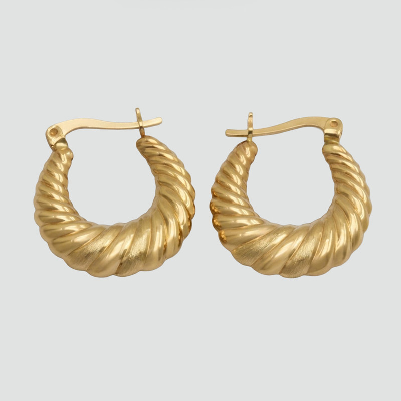 گوشواره حلقه‌ای طلا 18 عیار زنانه مایا ماهک مدل ME1269 کروسان