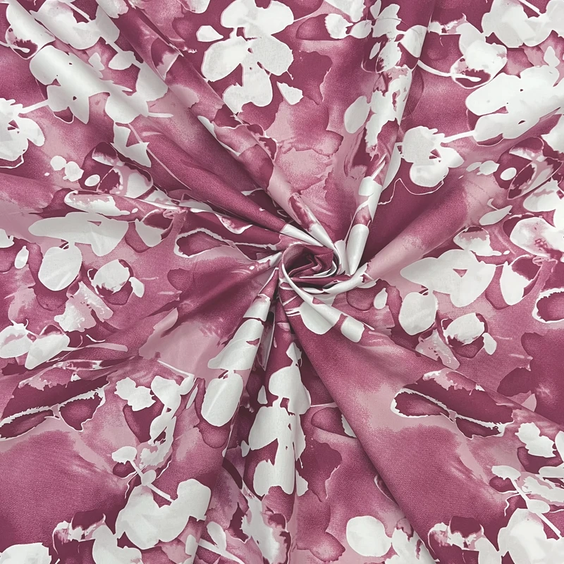 پارچه ملحفه عرض 2.4 متر مدل گل شیپوری رنگ سرخابی