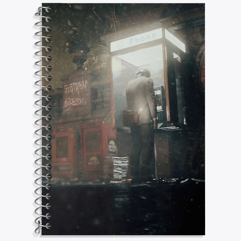 دفتر زبان 50 برگ خندالو مدل سه خط طرح بازی آلن ویک (Alan Wake) کد 31314